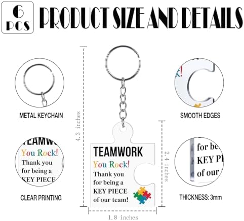 Team Appreciation Gifts Bulk for Coworkers Employee Staff Keychains - Image 2