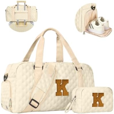 Initial Travel Duffle Bag for Women & Teen Girls, Teenager Girl Gift Ideas by Elilier