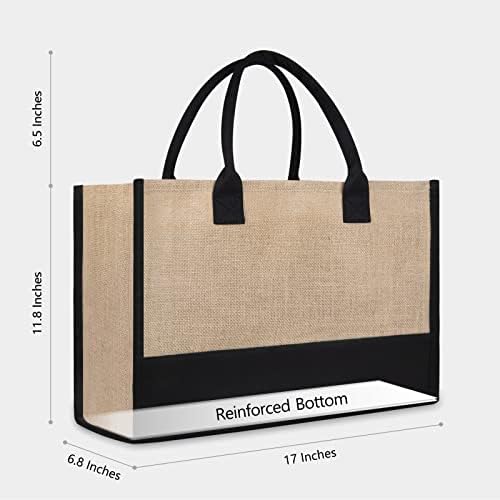 TOPDesign Personalized Initial Canvas Beach Bag, Monogrammed Gift Tote Bag for Women - Image 4
