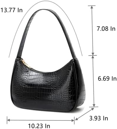 Shoulder Bags for Women, Cute Hobo Tote Handbag Mini Clutch Purse with Zipper Closure