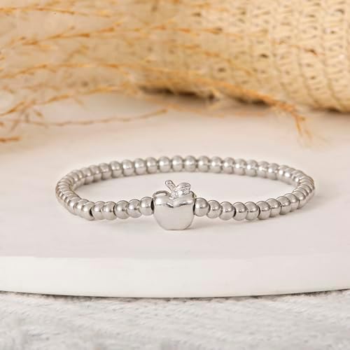 RZKING Graduation Gifts for Women, Dainty Silvery Beaded Bracelet for Women - Image 3