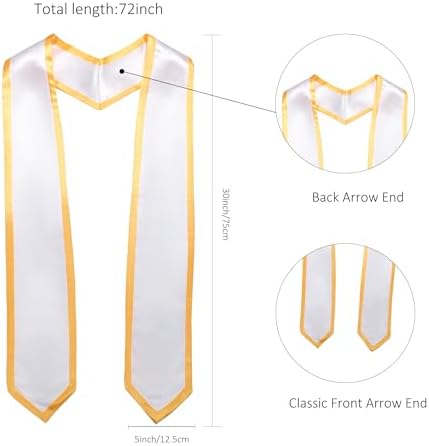 Unisex Adult Graduation Honor Stole Classic End With Trim 72" Long - Image 5