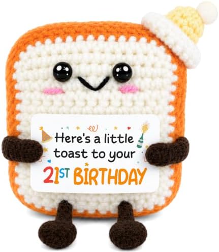OASSIE 21st Birthday Gifts for Him Her - Positive Crochet Toast Decor by Oassie