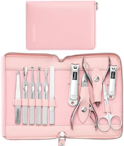 FAMILIFE Stainless Steel Manicure Set 11-in-1 Professional Nail Clipper Kit by FAMILIFE