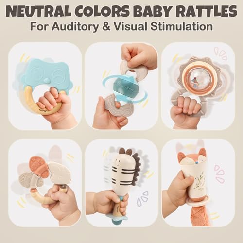 Baby Rattles & Teethers Set, Baby Toys 0-6 Months, Teething Toys 3-6 Months - Image 3