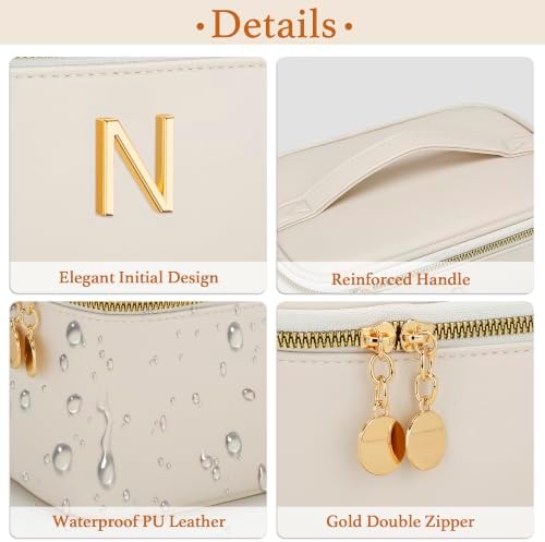 Personalized Initial Travel Makeup Toiletry Bag Gifts for Women - Image 6