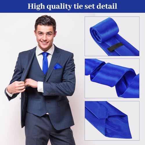 Zhanmai 48 Pcs Mens Ties and Pocket Square Set Satin - Image 3