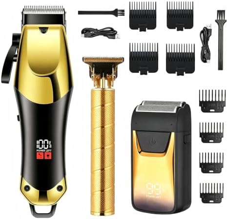 Hair Clippers for Men, Hair Clipper Trimmer with LED Display, Cordless Hair Clipper Shaver Double Blade Head Beard Trimmer, Hair Cutting Set, Holiday Gift by MOVATEK