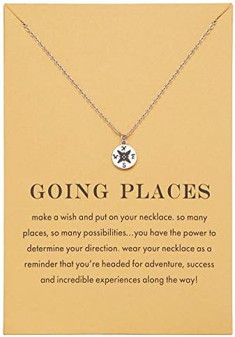 Zealmer Dainty 18K Gold Plated Compass World Map Pendant Necklace Graduation Gift for Friends by Zealmer-RefinedforDistinction