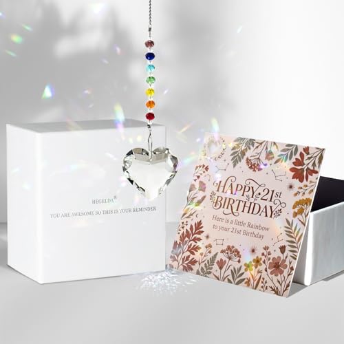 Hegelda 21th Birthday Gifts Decorations for Her Him Crystal Suncatcher by HEGELDA