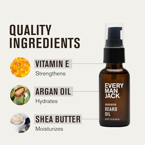 Every Man Jack Hydrating Beard Oil for Men, Unscented, 1oz (2pk) - Image 5