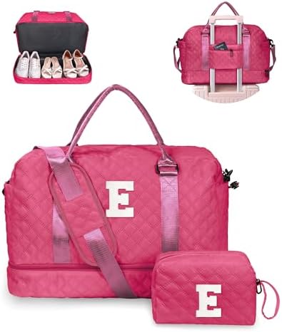 Bags for Girls, Birthday Gift Letter Travel Bags with Makeup Bags by Vogewood