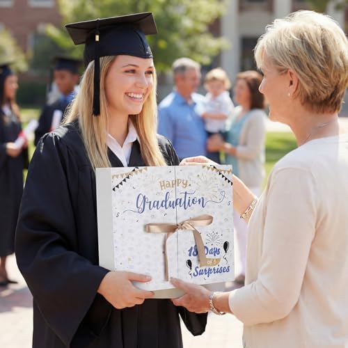 Graduation Advent Calendar 2026 Grad Empty Gift Box, Blue Gold - Image 3