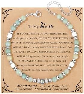 Gifts for Women Moonstone Bracelet, Amazonite Imperial Jasper Bracelets by Joycuff