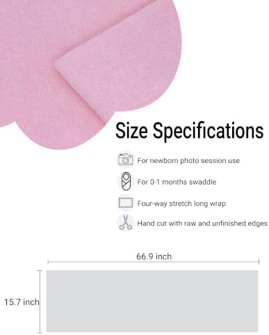 Newborn Photography Wrap Baby Photo Prop Blanket (Light Pink, Small) - Image 4