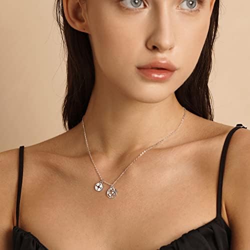 Zealmer Dainty 18K Gold Plated Compass World Map Pendant Necklace Graduation Gift for Friends - Image 2