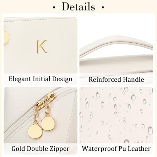 Initial Makeup Bag Personalized Gift for Women Teen Girls - Image 4
