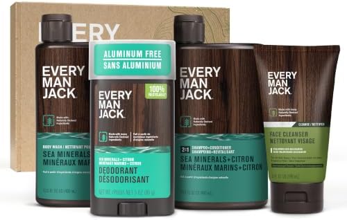Every Man Jack Bath and Body Shower Gift Set for Men, Sea Minerals Citron by EveryManJack