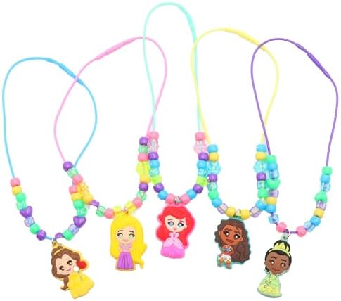 Disney Princess Necklace Activity Case – Jewelry Making Kit with Beads, Charms & Strings – Create Custom Princess Necklaces – Craft Gift for Girls Ages 3+ – Portable Storage Case Included - Image 4
