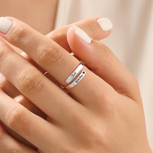 Yesteel S925 Sterling Silver Hug Ring for Women Teen Girls, Adjustable Ring Jewelry Mothers Day Birthday Gifts for Daughters Mom Sister Wife Friends Grandma - Image 6