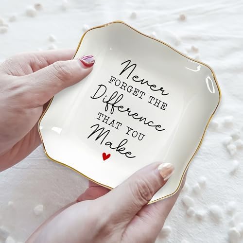 OASSIE Thank You Gifts for Women - 4"x4" Jewelry Dish Tray, Retirement Gift - Image 5