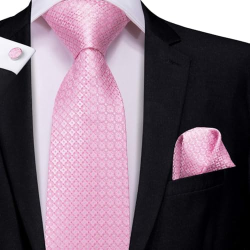 Hi-Tie Lot 5 Pcs Gift Box Mens Tie Set Necktie with Pocket Square Cufflinks Silk Neck Tie Collection - Image 5