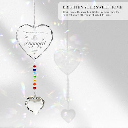Hegelda Engagement Gifts for Couples Crystal Suncatcher Ornaments - Image 2