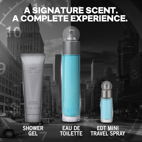 Perry Ellis 360° for Men 3-Piece Gift Set, EDT, Mini EDT & Shower Gel - Image 3