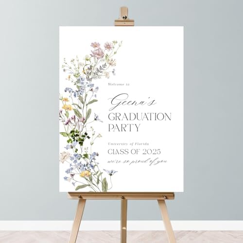 Personalized Graduation Party Welcome Sign with Photo, Wildflower Grad Sign, Graduation Decorations Party, Class of 2026 Welcome Poster, Senior Party Sign, Graduation Celebration Sign#17 by CENOVACY