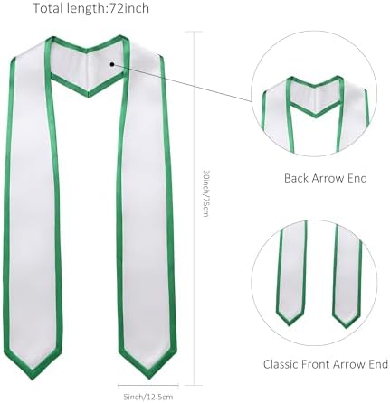 Unisex Adult Graduation Honor Stole Classic End With Trim 72" Long - Image 5