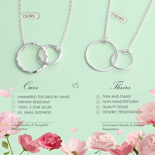 HOPE LOVE SHINE Graduation Jewelry for Her, 2 Interlocking Rings Necklace with Message Card, Gift Card and Jewelry Box - Image 3