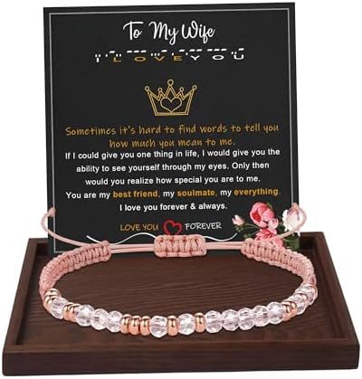 Morse Code Bracelets for Women Mothers Day Gifts 2026 Graduation Gifts Mom Birthday Gift Pink Braided Bracelets Teen Trendy Stuff Inspirational Best Friend Birthday Gifts for Daughter Girlfriend Christmas Stocking Stuffers Jewelry by BTYSUN