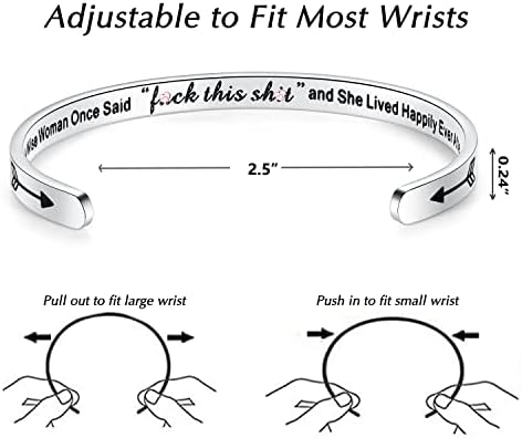TONY & SANDY Inspirational Bracelets for Women Teen Girls Personalized Gifts for Daughter Granddaughter Mom Sister Friends Stainless Steel Engraved Cuff Birthday Easter Christmas - Image 4