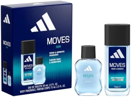 adidas Moves for Him Giftset including Eau de Toilette (50ml, 1.6fl oz.) and Body Fragrance (75ml, 2.5fl oz), Notes of Green Apple, Cedarwood, Musk, Men's Fragrance, Long Lasting, Sporty Fragrance by adidasfragrance