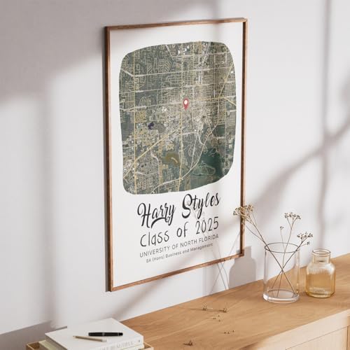 Customized College Map Graduation Gift, Personalized Grads Gifts For Her, High School, College, University Map Print For Son, Custom Grad Gift For Him Design 8 - Image 3