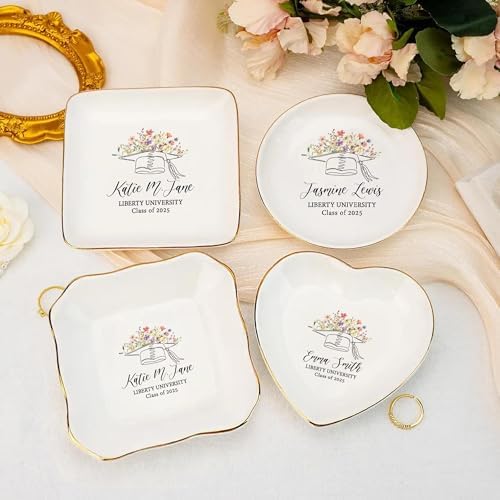Personalized Graduation Gift Jewelry Dish - Customized High School Graduate Gift - Graduation Gift for Her - High School Graduate Gifts for Best Friend Daughter - Image 2