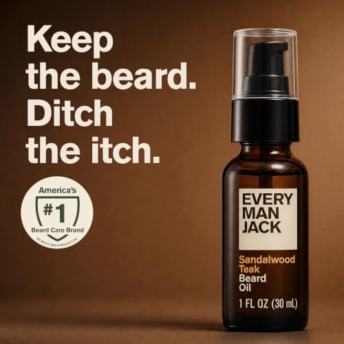 Every Man Jack Hydrating Beard Oil for Men, Sandalwood Teak, 1oz (2pk) - Image 2