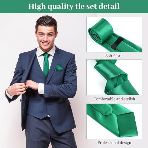 Zhanmai 48 Pcs Mens Ties and Pocket Square Set Satin - Image 3