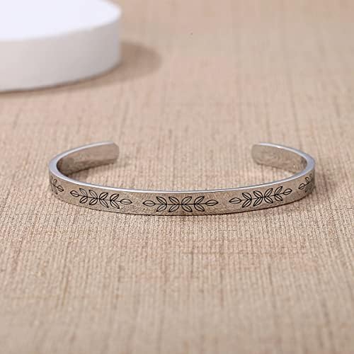 TONY & SANDY Inspirational Bracelets for Women Teen Girls Personalized Gifts for Daughter Granddaughter Mom Sister Friends Stainless Steel Engraved Cuff Birthday Easter Christmas - Image 2