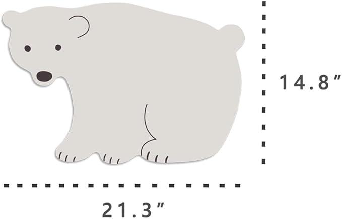Polar Bear Shape Diatomite Stone Bath Mat Shower Mat Quick-Dry, Non-Slip, Easy to Clean for Bathroom Floor