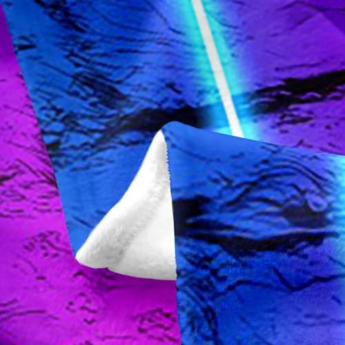 Erosebridal Baseball Flannel Blanket 40x50 Inch Brick Neon Fleece Blanket Light Strip Geometric Fuzzy Plush Throw Square Purple Living Room Decor - Image 3