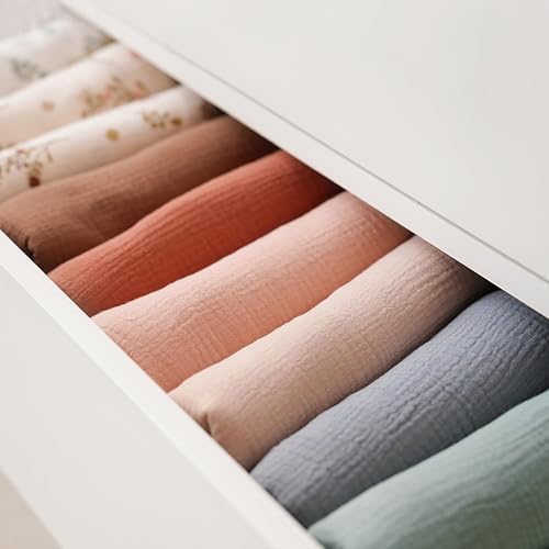 Konssy 2 Pack Muslin Swaddle Blankets, 100% Cotton Receiving Blankets - Image 6