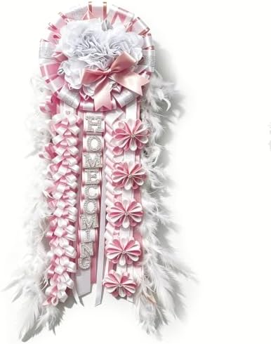 31'' Advanced Large Homecoming Mum Supplies Luxury Silk Homecoming Mum Flower with Feather for Clothes Fabric Satin Ribbon Senior Night Back to School Week Party Decor by Unknown