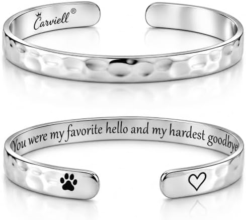Carviell Bracelets for Women – 100+ Meaningful Engraved Messages – Solid 316L Surgical Stainless Steel Cuff Bracelet – Gift Ready by Carviell