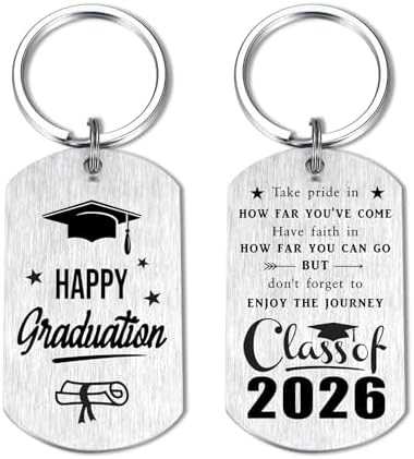 Yobent Graduation Gifts for Women Men, Class of 2026 Graduate Keychain by YOBENT