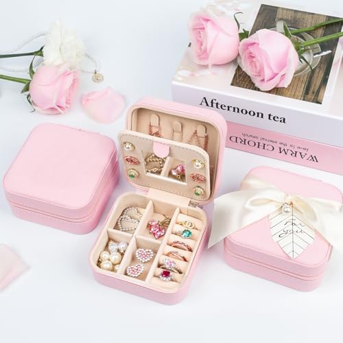 AYGXU Travel Jewelry Box for Women and Girls - Small Case With Initial A-Z - Teacher Gifts - Image 2