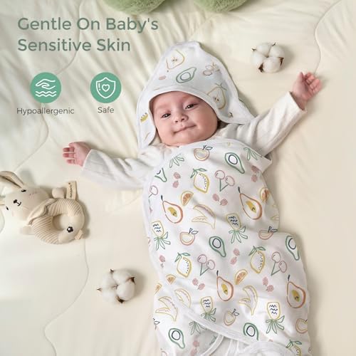Momcozy Baby Towels, Soft Absorbent Bath Towel for Newborn&Toddler,Green - Image 4