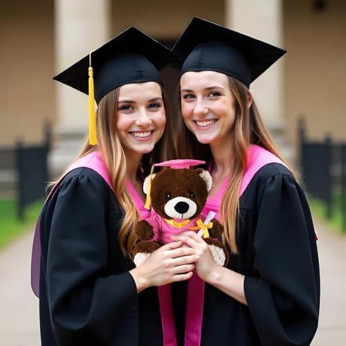Bear with Graduation Cap Toys Class of 2026 Plush Stuffed Teddy Bear Animal Dog Cap and Gown with Greeting Card and Bag for Graduation Day Gift(Pink) - Image 6