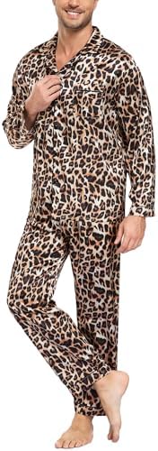 SWOMOG Mens Silk Satin Pajamas Set Long Sleeve Sleepwear Button-Down Pj Two-piece Loungewear with Long Pants S-XXL - Image 5