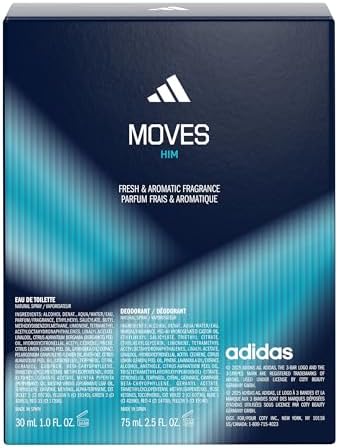 Adidas Moves for Him Giftset,1 fl oz EDT + 2.5 fl oz Body Fragrance, Notes of Green Apple, Cedarwood, Musk, Men's Fragrance, Long Lasting, Sporty Fragrance, Travel Size - Image 4